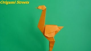 Как сделать страуса из бумаги. Оригами из бумаги страус.