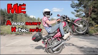 Обзор на мопед альфа. Валим на заднем. Ирбис прёт