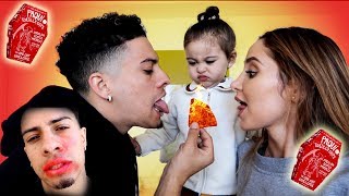 WE TRIED THE HOTTEST CHIP IN THE WORLD!!! (AUSTIN HAD AN ALLERGIC REACTION)