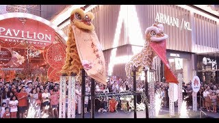 CNY2018 ~ LED Acrobatic Lion Dance (高樁舞獅 Múa Lân) by KLKSK 吉隆坡关圣宫 @ Pavilion KL (2/2/18) 4K UHD