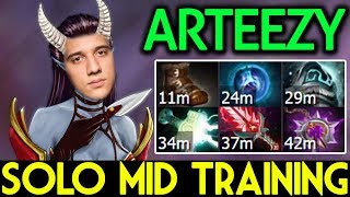 Arteezy Dota 2 [Queen of Pain] Time to Solo Mid Training