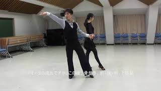 社交ダンス　ルンバＣ　初心者レッスン動画　足型基本ステップ動画
