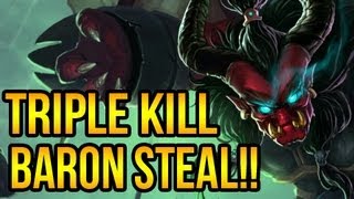 League Of Legends - Galio Baron Steal Triple Kill