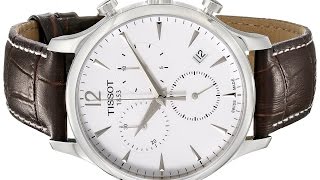 Tissot Men's T063.617.16.037.00 Stainless Steel Tradition Watch with Textured Leather Band
