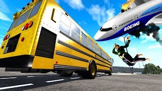 КРУШЕНИЕ САМОЛЕТА НА ШКОЛЬНЫЙ АВТОБУС | BeamNG.drive