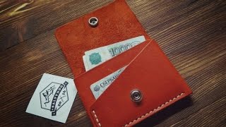 Изделия из кожи ручной работы. Мини кошелек из цельного куска кожи