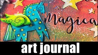 art journal | gel printing, stencils, scribble sticks and more!