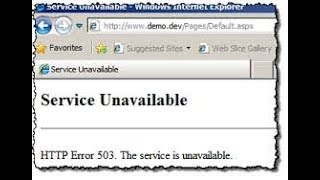 Service Unavailable HTTP Error 503
