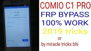 comio c1 pro frp bypass 2019 tricks || comio c1 pro frp remove by miracle box