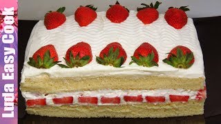 Клубничный ТОРТ со сгущенкой за 15 минут! Простой рецепт вкусного торта| Simple Strawberry Cake