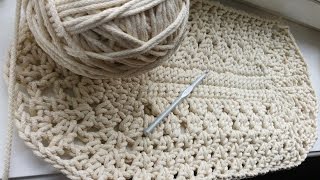Вязание Овального коврика крючком ДЛЯ НАЧИНАЮЩИХ. 1 и 2 ряд. (CROCHET OVAL RUG. 1-2 Rows)