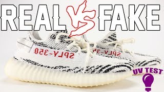 Real vs Fake adidas YEEZY Boost 350 V2 ZEBRA Legit Check UV Light