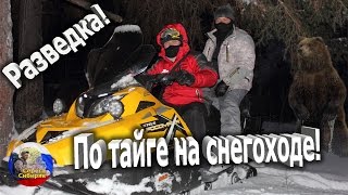 По тайге на снегоходе! Разведка! Снежная тайга,сугробы,еда на костре!