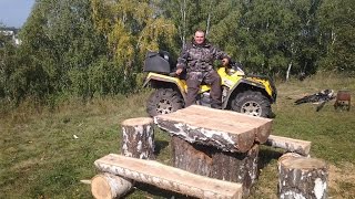 Квадроцикл БРП 650, BRP Can-am, и Саня берут гору подъем 60 градусов.