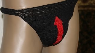 Вязание с бисером. Мужские стринги