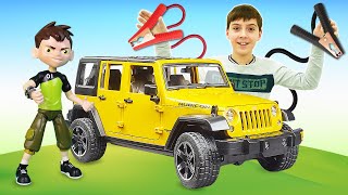 Игры машинки - Чиним и прокачиваем Джип для Бен 10! - Супергерои видео игры для мальчиков с Бен Тен