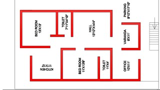 27 FEET X 47 FEET 2BHK + OFFICE || GHAR KA NAKSHA || MAKAN KA NAKSHA ||