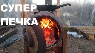 Супер простая печка. Буржуйка печка из газового баллона для теплицы.