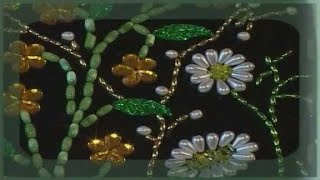 Создаем картину из бижутерии - букет на черном фоне. Мастер класс
