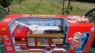 Amazing PUMPER TOY BUBBLE BLOWING FIRE ENGINE TRUCK