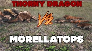 Битва в АРК| Морелатопс против Шипастый дракон|Morellatops vs Thorny Dragon