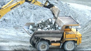 «Как работают в карьере» БЕЛАЗ-7540 Komatsu PC300