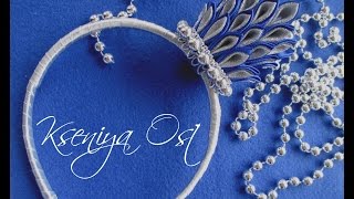 Новогодняя корона Снежной Королевы из атласных лент