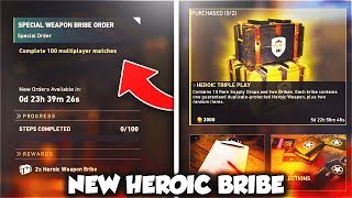 NEW "2x HEROIC WEAPON BRIBE" + "HEROIC TRIPLE PLAY" Supply Drop Bundle in COD WW2 (FREE HEROIC GUNS)