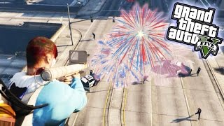 JETPACK + FIREWORK GUN MOD! | GTA 5 PC Mods Funny Moments