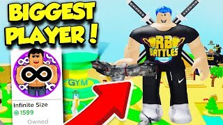 BECOMING The BIGGEST PLAYER In LIFTING SIMULATOR With INFINITE SIZE GAMEPASS! (Roblox)