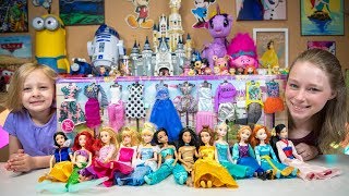 Disney Princess Dolls Dress Up Party Barbie Toys for Girls Surprise Eggs Blind Bags Kinder Playtime