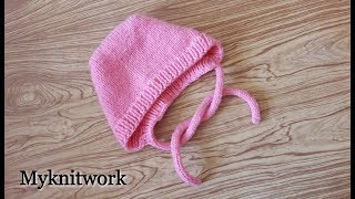 Чепчик спицами. МК. Сhildren's cap.