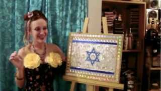 Вышивка бисером Флаг Израиля. Алмазная техника. Jeweled beadwork Israel Flag