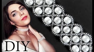 DIY: Wedding "Luxury" beaded choker (necklace) with pearls / Свадебный чокер "Роскошь" из бисера