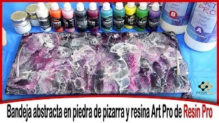 Bandeja abstracta de pizarra con resina Art Pro de Resin Pro