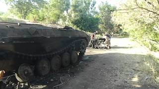 24.05.2014г. Рубежное. У этого башню сорвало Разбитые и сгоревшие БМП.