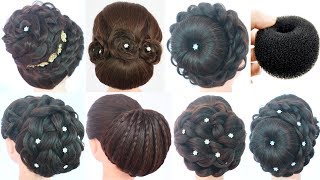 1 donut and 7 juda hairstyle || hairstyle for gown || wedding hairstyle || simple hairstyle