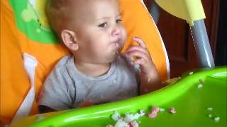 Baby Led Weaning: Arroz con Salchichas. 8 meses.