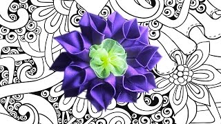 DIY Делаем цветок канзаши из атласной ленты МК