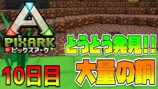 ついに発見！！大量の銅！！【ピックスアーク実況】10日目