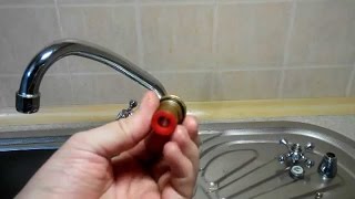 Ремонт керамической кран-буксы.Ceramic sink with a rubber gasket.