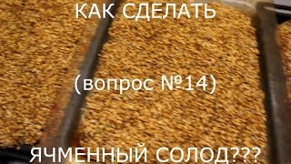 как приготовить ячменный солод для виски (вопрос №14)