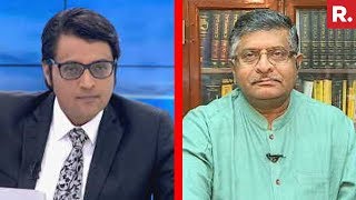 Union Minister Ravi Shankar Prasad Speaks To Arnab Goswami On The Debate | #AadhaarVictory