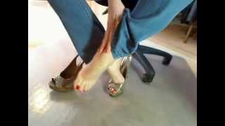 Sexy High Heels Bare Feet Soles Red Toes And Blue Jeans POV Foot Play | Perfect Feet For You
