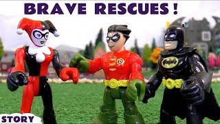 Superhero Batman Supervillain Hunt with Thomas and Friends Toys Ninja Turtles Kinder Surprise Eggs