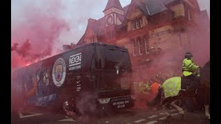 Manchester City team bus pelted with bottles and flares at Anfield for Liverpool match