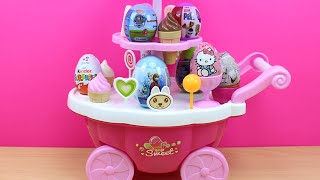 Carrito de los helados de juguete lleno de Huevos Sorpresa | Kinder Sorpresa en español