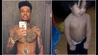 Blueface Teaches His Son How To Do Bust Down Thotiana Dance