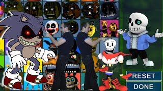 В ФНАФ ВОРЛД САНС ПРОТИВ СОНИКА EXE Новые герои из БЕНДИ Max Games играет в MOD Fnaf World