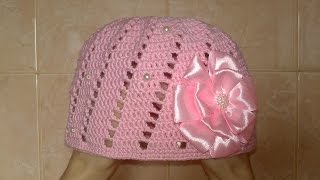 Шапка для девочки-Вязание крючком-детская шапка.Knitted hat tutorial.Летняя шапка крючком